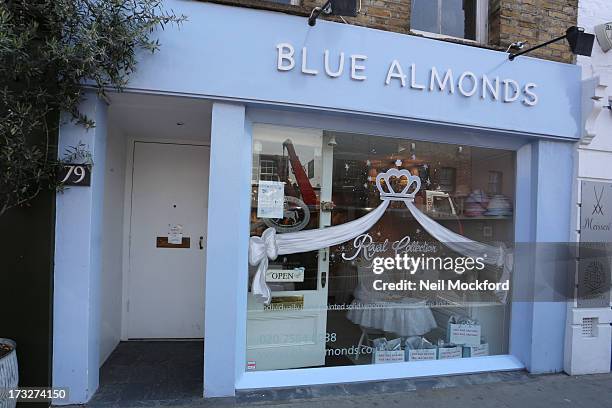 General View of the Blue Almonds shop on July 11, 2013 in London, England.