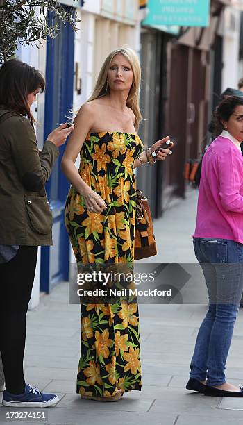 Caprice Bourret is pictured shopping at Blue Almonds on July 11, 2013 in London, England.