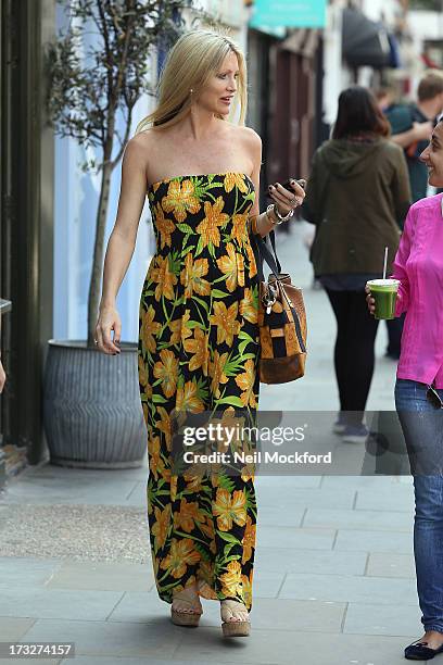 Caprice Bourret is pictured shopping at Blue Almonds on July 11, 2013 in London, England.