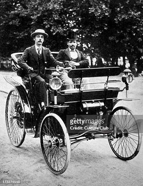 Early car by Peugeot, late 19th century.