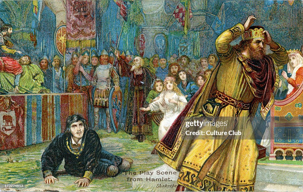 Claudius flees a play re-enacting King Hamlet's murder