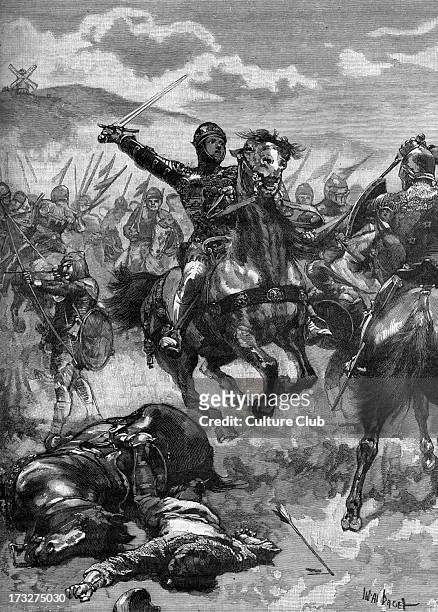Edward, the Black Prince at the Battle of Crécy, 26 August 1346, France. Important battle in the Hundred Years ' War - English victory. Eldest son of...