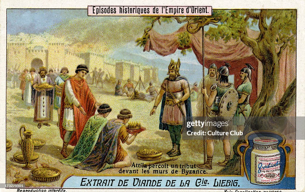 Attila the Hun arrives in Byzantine