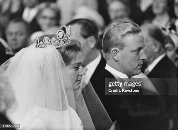 Princess Birgitta of Sweden marries Prince Johann Georg of Hohenzollern, May 1961.