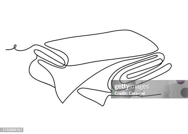 fabric continuous line art - continuous line art stock illustrations