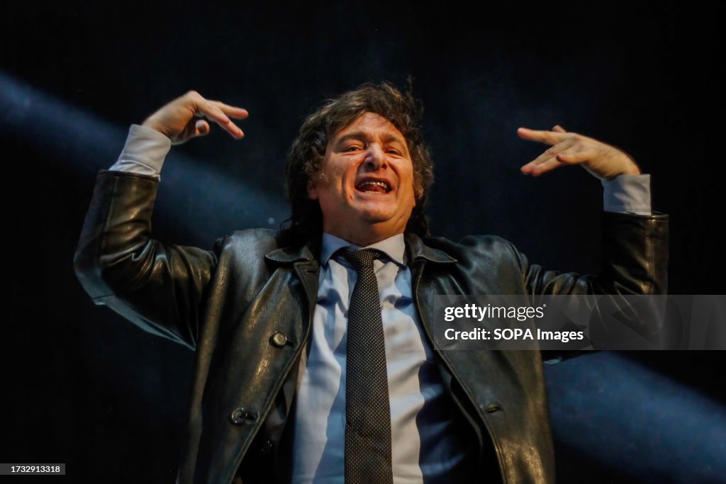 Closing Rally Javier Gerardo Milei makes a speech during his closing rally. Javier ...
