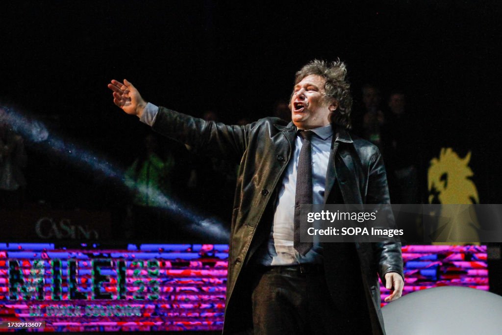 Closing Rally Javier Gerardo Milei makes a speech during his closing rally. Javier ...