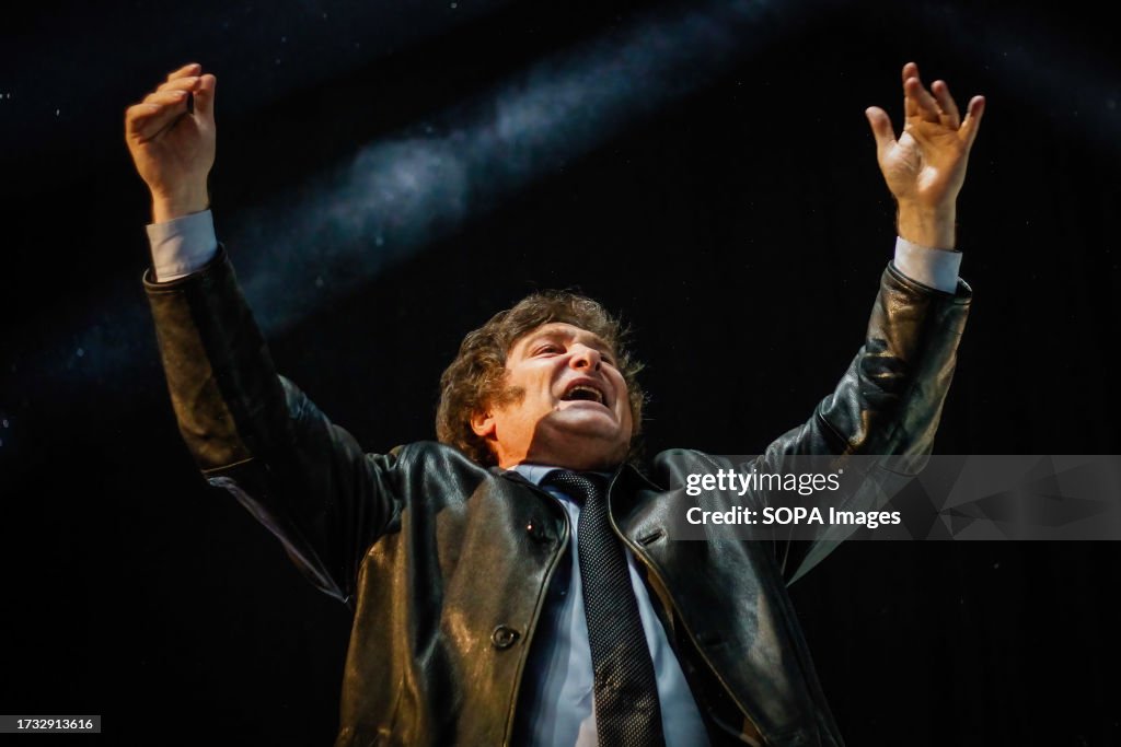 Closing Rally Javier Gerardo Milei makes a speech during his closing rally. Javier ...