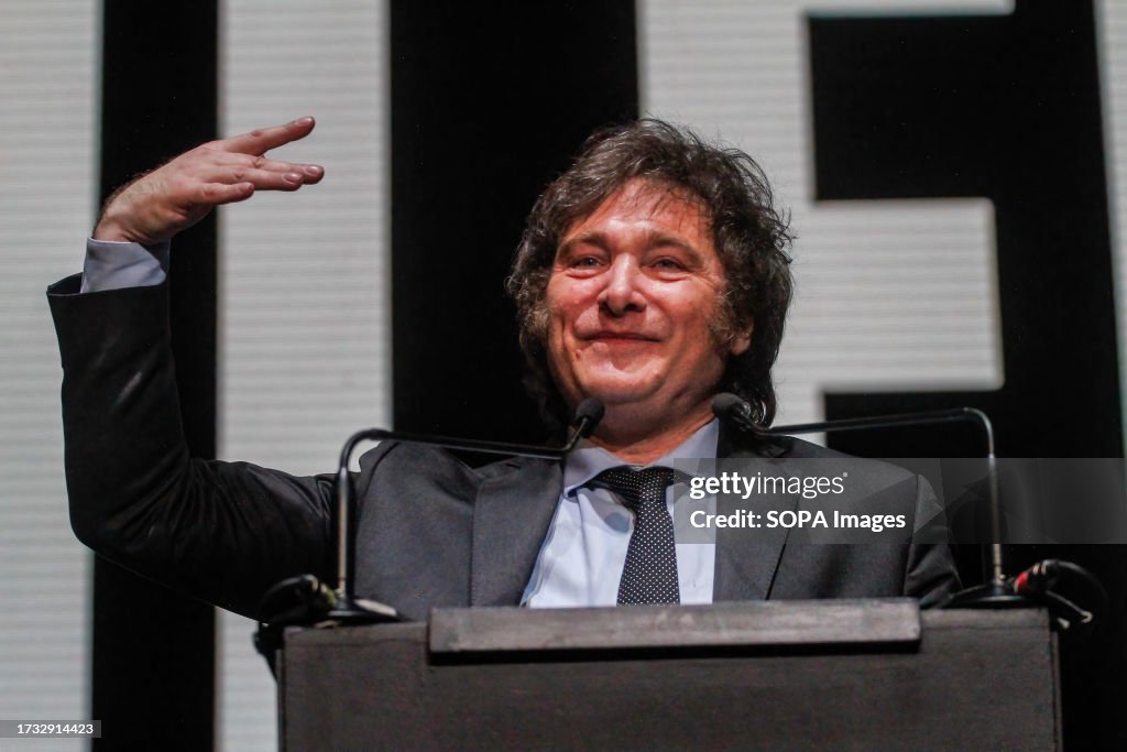 Closing Rally Javier Gerardo Milei makes a speech during his closing rally. Javier ...