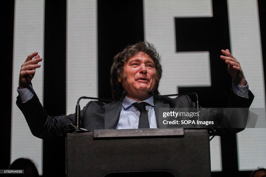 Closing Rally Javier Gerardo Milei makes a speech during his closing rally. Javier ...