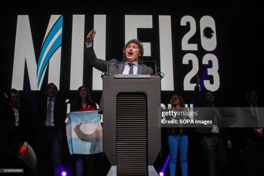 Closing Rally Javier Gerardo Milei makes a speech during his closing rally. Javier ...