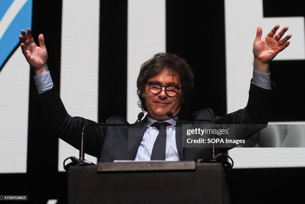 Closing Rally Javier Gerardo Milei makes a speech during his closing rally. Javier ...