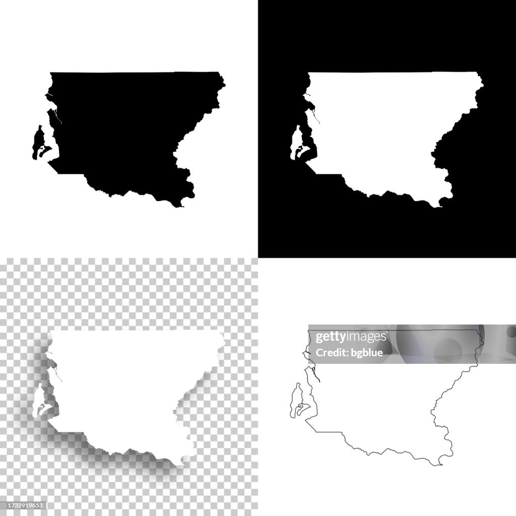 King County Washington Maps For Design Blank White And Black
