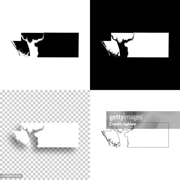 charlotte county, florida. maps for design. blank, white and black backgrounds - punta gorda florida stock illustrations
