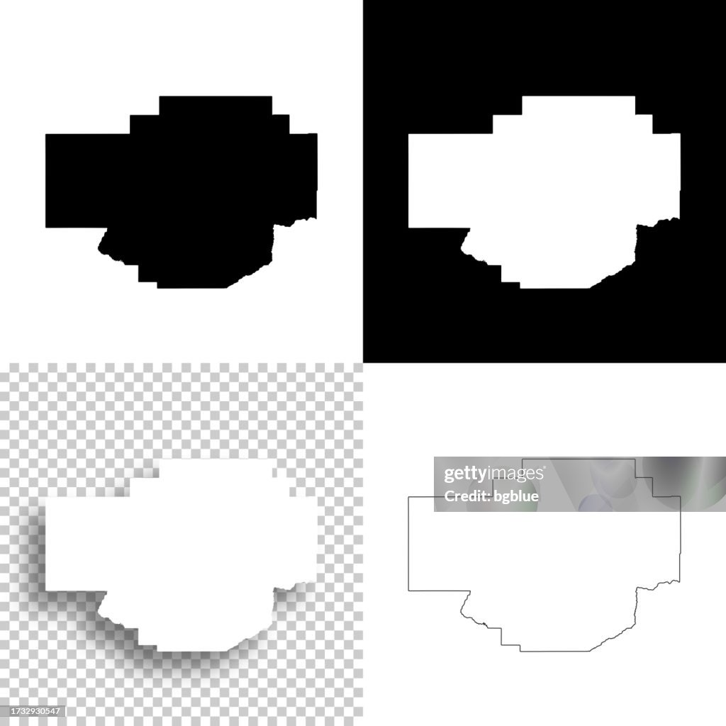 Chouteau County, Montana. Maps for design. Blank, white and black backgrounds