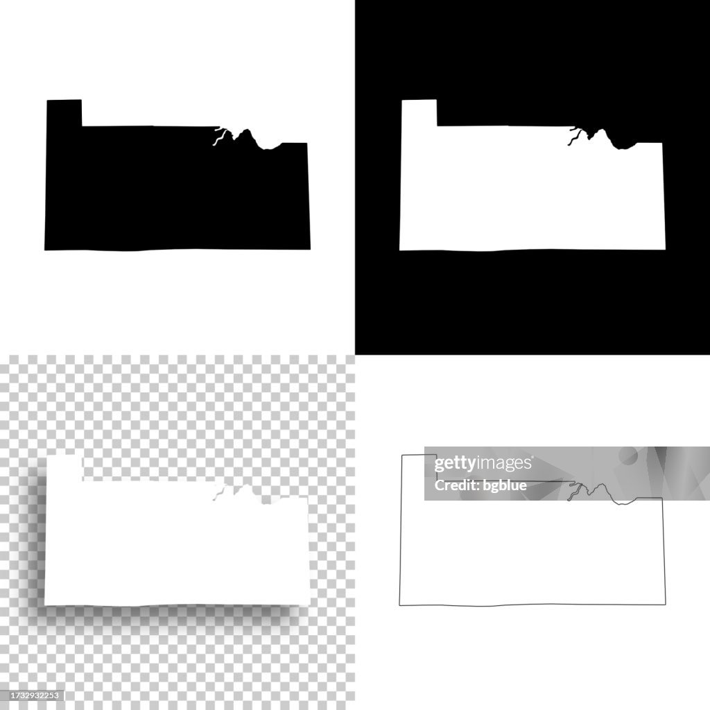 Sandusky County, Ohio. Maps for design. Blank, white and black backgrounds
