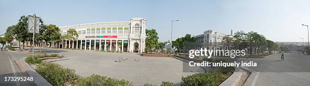 panoramic view of a market, connaught place, new delhi, delhi, india - connaught place bildbanksfoton och bilder