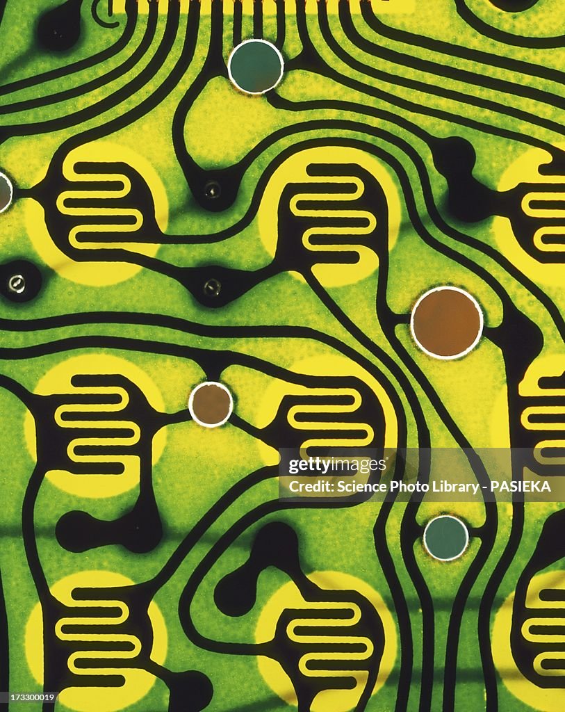 Printed circuit, macrophotograph