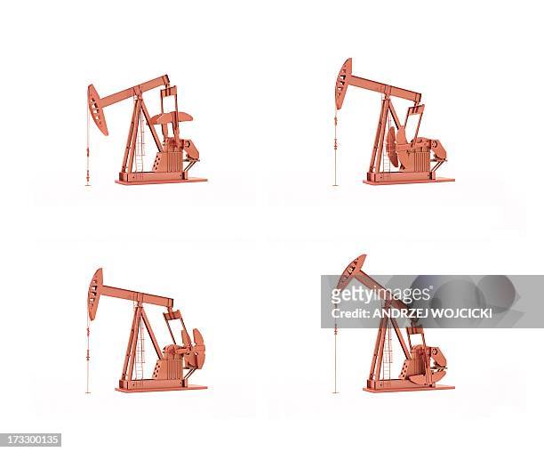 oil pumps, artwork - oil pump stock illustrations