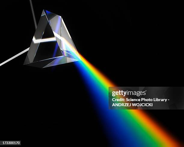 prism dispersing white light, artwork - apollo stock illustrations