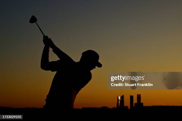 Matthew Jordan of England tees off on the first hole on Day Two of the acciona Open de Espana presented by Madrid at Club de Campo Villa de Madrid on...