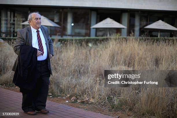 Freedom fighter Denis Goldberg talks to the media at Liliesleaf Farm; the apartheid-era hideout for Nelson Mandela and freedom fighters in...