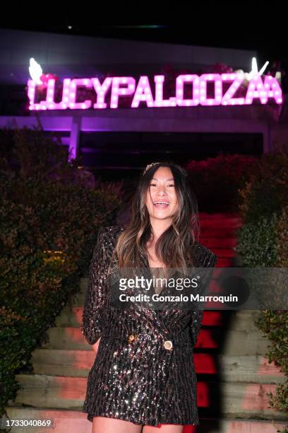 Lucy Guo attends the Le Bon Argent By Floyd Mayweather Presents Passes' Lucypalooza Sponsored By Flex & Betr on October 12, 2023 in Los Angeles,...