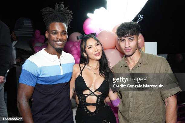 Dre Woodward, Linzy Luu and Isaac Francis attend the Le Bon Argent By Floyd Mayweather Presents Passes' Lucypalooza Sponsored By Flex & Betr on...