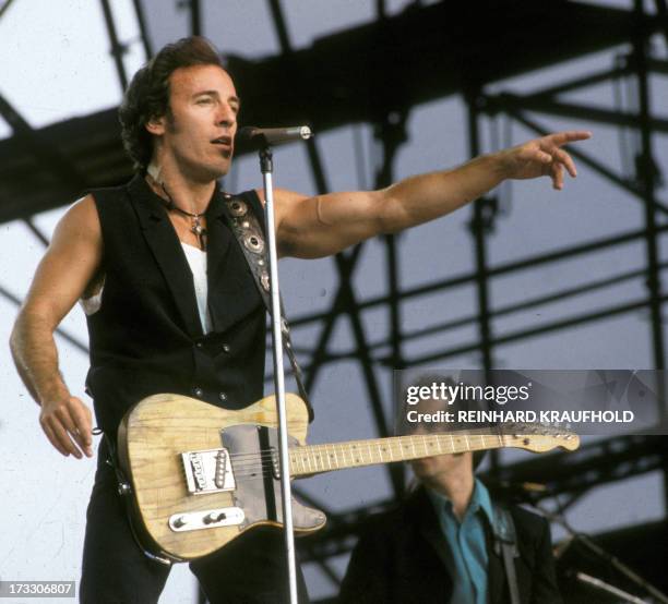 Singer Bruce Springsteen performs on July 19, 1988 in than east German Berlin. Twenty-five years ago this week, US rock legend Bruce Springsteen...