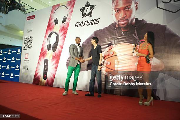 Dwyane Wade attends his 3-D Headphones Launch Event presented by Fanstang at InTime Mall on July 11, 2013 in Hangzhou, China.