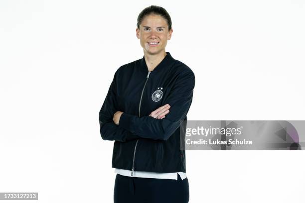 Team manager Annike Krahn of Germany poses on October 12, 2023 in Duisburg, Germany.