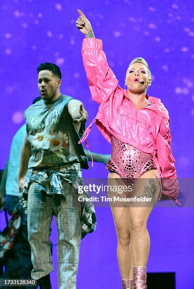 Pink Performance Recently Pink performs at Golden 1 Center on October 12, 2023 in Sacramento ...