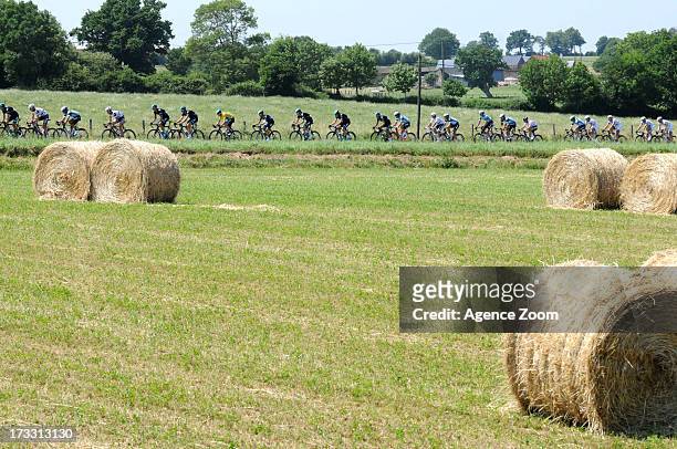 Peloton during Stage 11 of the Tour de France on Wednesday 10 July Avranches to Mont-Saint-Michel, France.