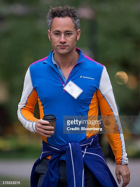 Alexander Karp, chief executive officer and co-founder of Palantir Technologies Inc., walks to a morning session at the Allen & Co. Media and...