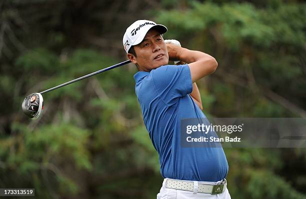 Jang of South Korea hits a drive on the 17th hole during the first round of the Utah Championship Presented by Utah Sports Commission at Willow Creek...