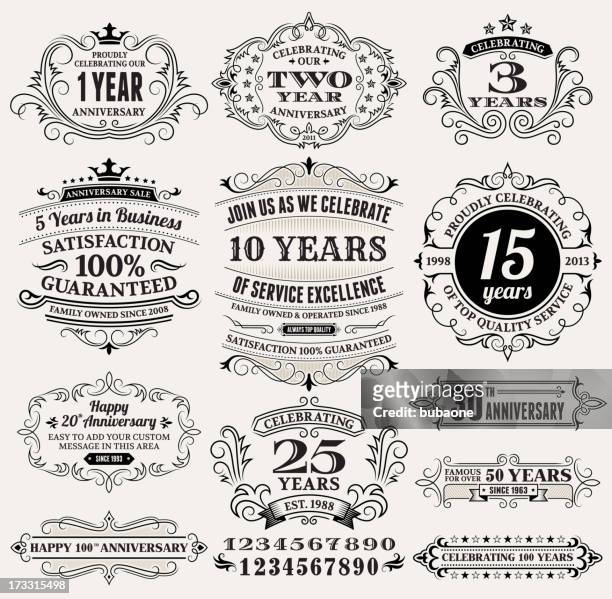 vintage anniversary labels, frames and design elements with copy space - number 31 幅插畫檔、美工圖案、卡通及圖標