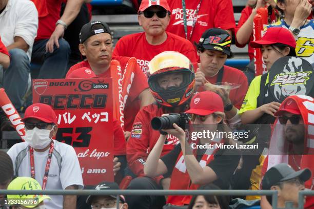 Fans look on on the grandstand during the MotoGP race during the MotoGP of Japan - Race at Twin Ring Motegi on October 01, 2023 in Motegi, Japan.