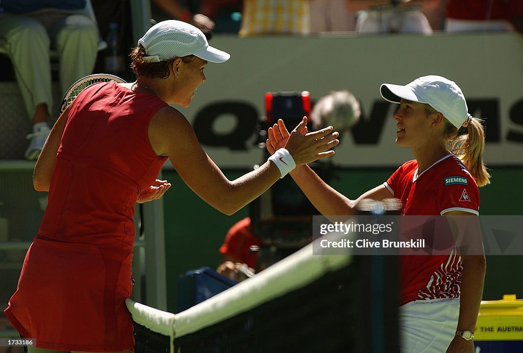 Justine Henin-Hardenne of Belgium celebrates