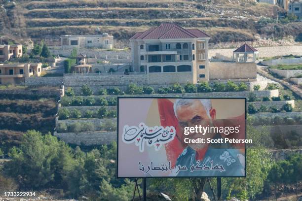 Billboard celebrating Iranian Maj. Gen. Qassem Soleimani, the head of the Quds Force of Irans Islamic Revolutionary Guard Corps , who was killed in...