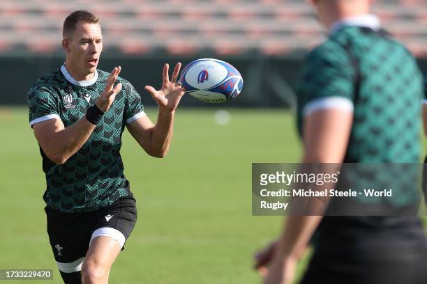 Liam Williams during the Wales captain's run at Felix Mayol Stadium on October 13, 2023 in Toulon, France.