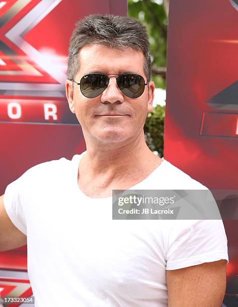 Simon Cowell attend Fox's 'The X Factor' Judges at Galen Center on July 11, 2013 in Los Angeles, California.