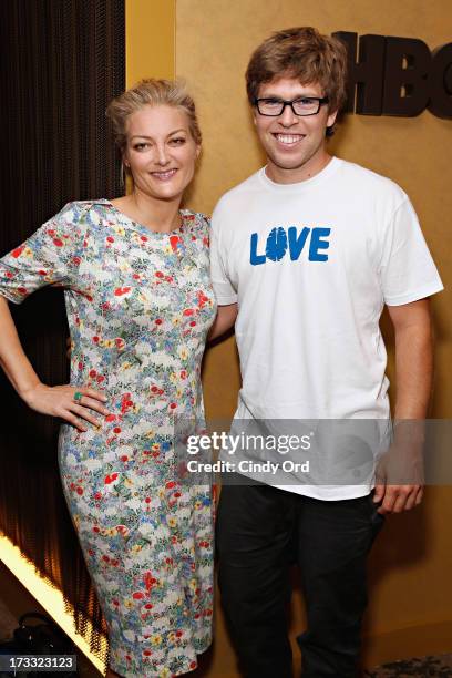 Filmmaker Lucy Walker and snowboarder Kevin Pearce attend HBO's "Crash Reel" New York Screening at HBO Theater on July 11, 2013 in New York City.