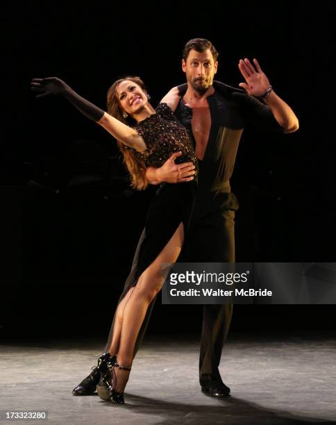 Dancers Maksim Chmerkovskiy and Karina Smirnoff performs "Forever Tango" Press Preview at Walter Kerr Theatre on July 11, 2013 in New York City.