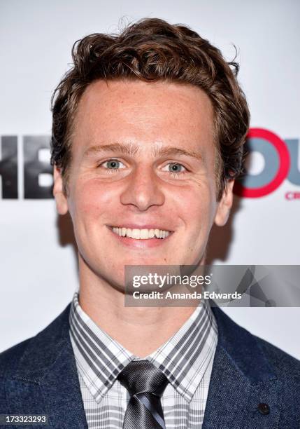 Actor and singer Jonathan Groff arrives at the 2013 Outfest Opening Night Gala of C.O.G. At The Orpheum Theatre on July 11, 2013 in Los Angeles,...