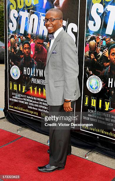 Terrance Smith of Soul Children of Chicago arrives for the premiere of "Soul Stories" on July 11, 2013 in Los Angeles, California.