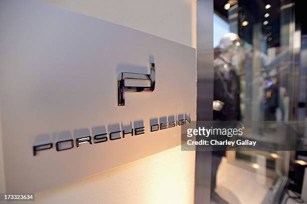 General view of atmosphere at the Porsche Design and Vogue re-opening event at Porsche Design Beverly Hills on July 11, 2013 in Beverly Hills,...
