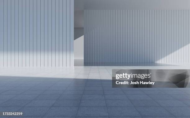 3d rendering architectural background - empty showroom stock pictures, royalty-free photos & images