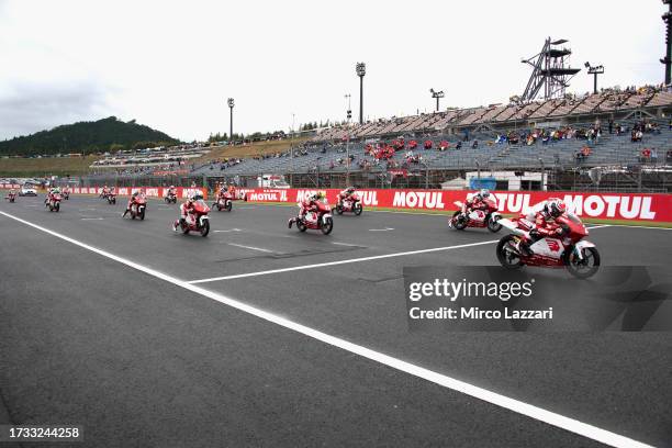 The Asian Talent Cup riders start from the grid during the Asian Talent Cup race 2during the MotoGP of Japan - Race at Twin Ring Motegi on October...