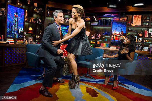Pictured : Andy Cohen, Ciara and Aisha Tyler -- Photo by: Charles Sykes/Bravo/NBCU Photo Bank via Getty Images