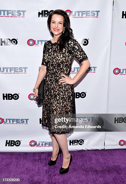 Actress Emily Hampshire arrives at the 2013 Outfest Opening Night Gala of C.O.G. At The Orpheum Theatre on July 11, 2013 in Los Angeles, California.